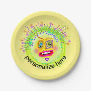 Bubble Smile Meemogie Emoji Art Paper Plate