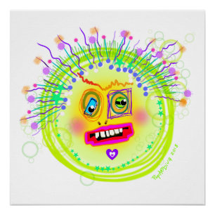 Bubble Smile Meemogie Emoji Art Poster