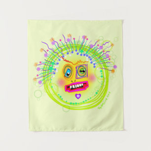 Bubble Smile Meemogie Emoji Art Tapestry