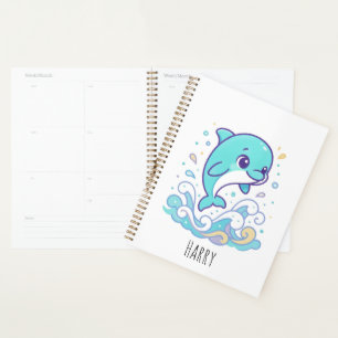 Bubble Splash Dolphin Cute Ocean Animal Custom Planner