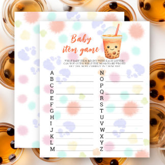 Bubble tea Baby shower Baby Item Game