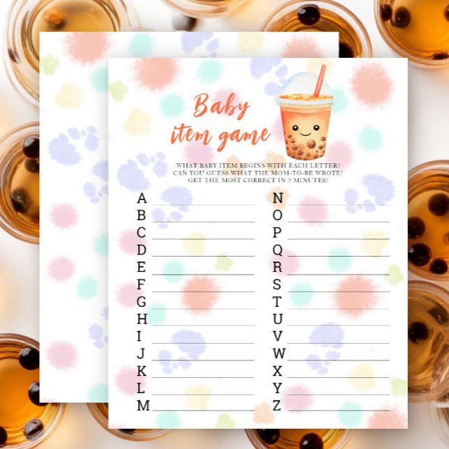 Bubble tea Baby shower Baby Item Game (Creator Uploaded)