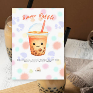 Bubble tea baby shower diaper raffle enclosure card