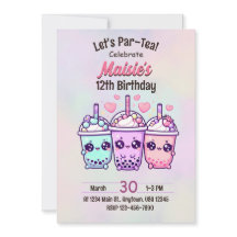 Bubble Tea Birthday Party Invitation