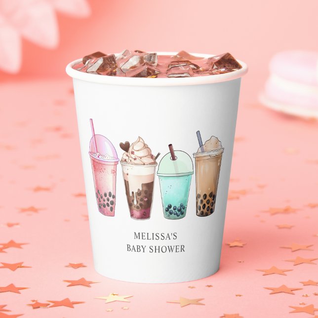 Bubble Tea Boba Baby Shower  Paper Cups (Creator Uploaded)
