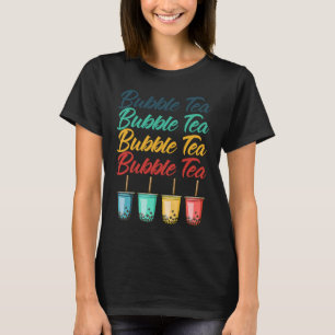 Bubble Tea Boba Black Tea Drink Beverage Cream Puf T-Shirt