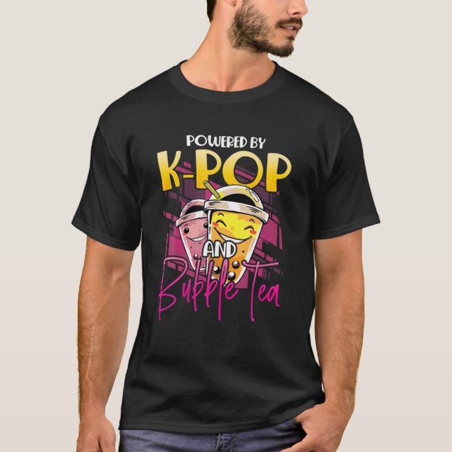 Bubble Tea Boba Korean Milk Anime K-POP Music Love T-Shirt (Front)