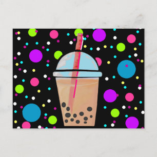 Bubble Tea - Bubble Background Postcard