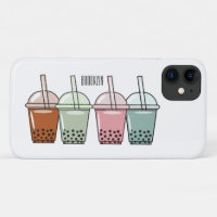 Bubble tea cartoon illustration