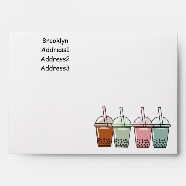 Bubble tea cartoon illustration envelope (Front)