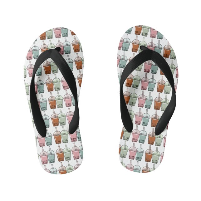 Bubble tea cartoon illustration  kid's thongs (Footbed)