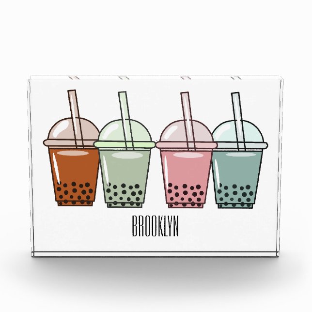 Bubble tea cartoon illustration photo block (Front)