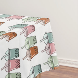Bubble tea cartoon illustration tablecloth
