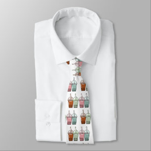 Bubble tea cartoon illustration  tie