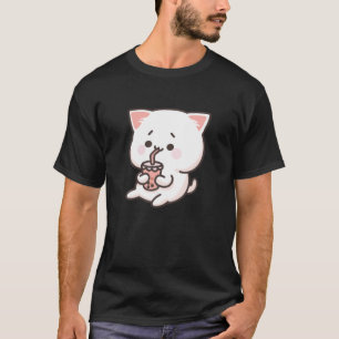 Bubble Tea Cat - Cute Kitten Drinking Boba Milk Te T-Shirt