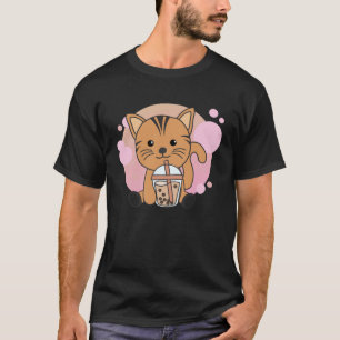 Bubble Tea Cats with Chocolate Tea Sweet Cat T-Shirt