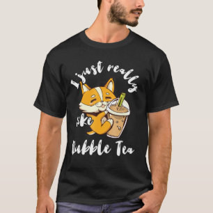 Bubble Tea Corgi Dog Cute Boba Tea Pearl Milk Drin T-Shirt