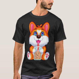 Bubble Tea Drinker Corgi Lover Tapioca Pearl Milk T-Shirt