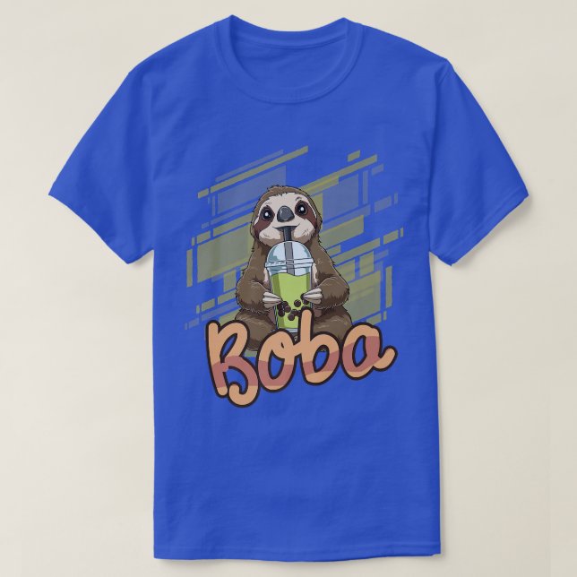Bubble Tea Funny Boba Tea Sloth  444 T-Shirt (Design Front)