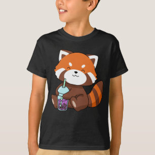 Bubble Tea Gift Girl Red Panda Boba Tea Bubble Tea T-Shirt
