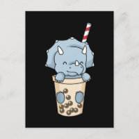 Bubble Tea Gift Kids Triceratops Boba Tea Dinosaur