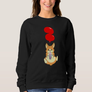 Bubble Tea Hamster  2nd Birthday  Kids Balloon Par Sweatshirt