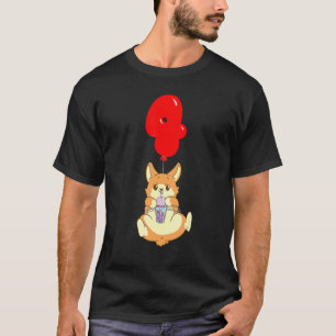 Bubble Tea Hamster 4th Birthday Kids Balloon Par T-Shirt