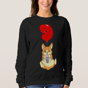 Bubble Tea Hamster 9th Birthday Kids Balloon P Sweatshirt