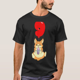 Bubble Tea Hamster 9th Birthday Kids Balloon P T-Shirt