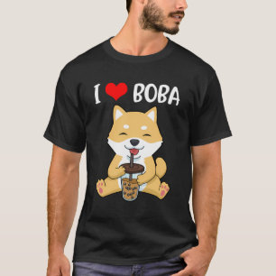 Bubble Tea Hoodie Men Kawaii Shiba Inu Gift Women  T-Shirt