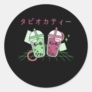 Bubble Tea Japanese Retro 90s Kawaii Classic Round Sticker