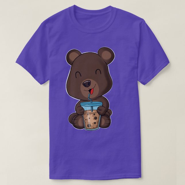Bubble Tea Kawaii Bear I Boba Tea Otaku Bear Premi T-Shirt (Design Front)
