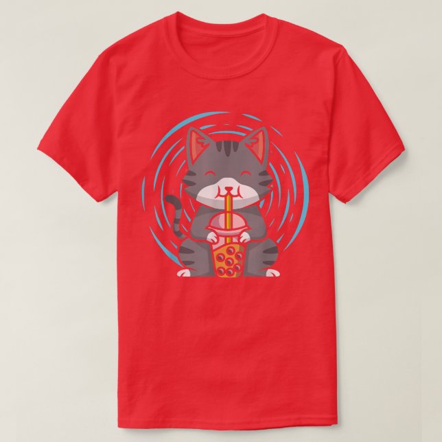 Bubble Tea Kawaii Cat Lover  T-Shirt (Design Front)