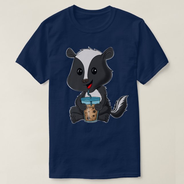 Bubble Tea Kawaii Skunk I Boba Tea Otaku Skunk Pre T-Shirt (Design Front)