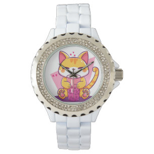 Bubble Tea Kitty Watch
