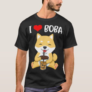 Bubble Tea Men Kawaii Shiba Inu Gift Women Boba T T-Shirt