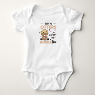 Bubble Tea Otter With Chocolate Cute Animals Baby Bodysuit