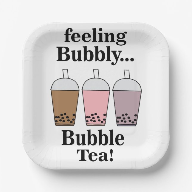 Bubble Tea Party Paper Plate (Front)