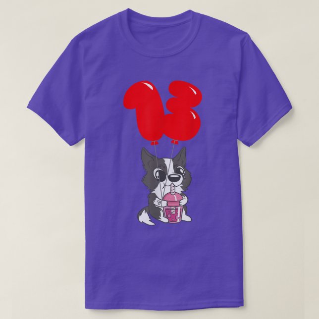 Bubble Tea Puppy - 13th Birthday - Kids Balloon Pa T-Shirt (Design Front)