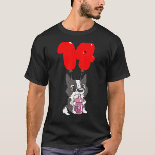 Bubble Tea Puppy 14th Birthday Kids Balloon Pa T-Shirt