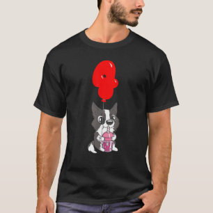 Bubble Tea Puppy 4th Birthday Kids Balloon Par T-Shirt