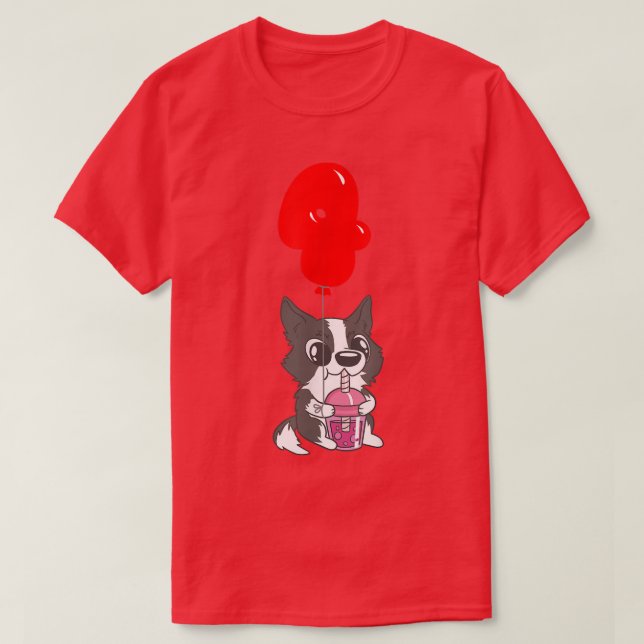 Bubble Tea Puppy - 4th Birthday - Kids Balloon Par T-Shirt (Design Front)