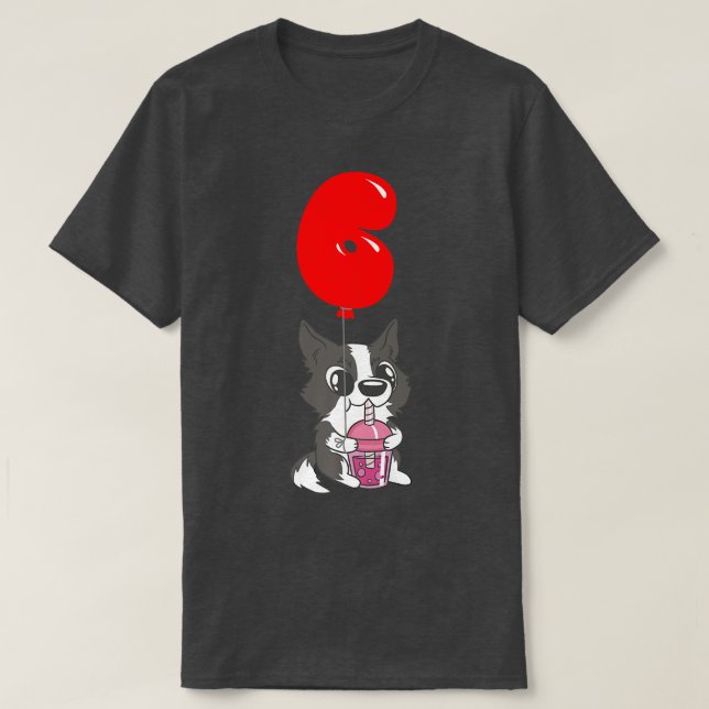 Bubble Tea Puppy - 6th Birthday - Kids Balloon Par T-Shirt (Design Front)