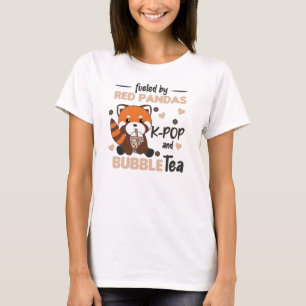 Bubble Tea Red Panda Chocolate Cute Animals Boba T-Shirt