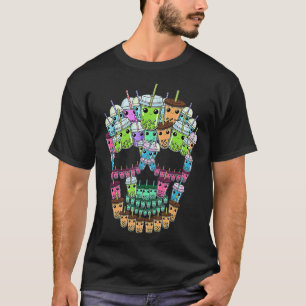 Bubble Tea Skull  Men Boba Tea Gift Women Bubble T T-Shirt