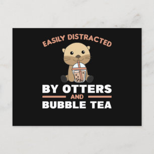 Bubble Tea Sloth With Chocolate Cute Animals Postcard
