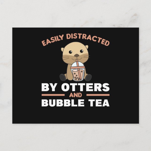 Bubble Tea Sloth With Chocolate Cute Animals Postcard (Front)