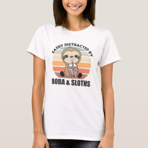 Bubble Tea Sloth With Chocolate Cute Animals T-Shirt