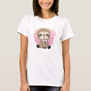 Bubble Tea Sloth With Chocolate Sweetness T-Shirt