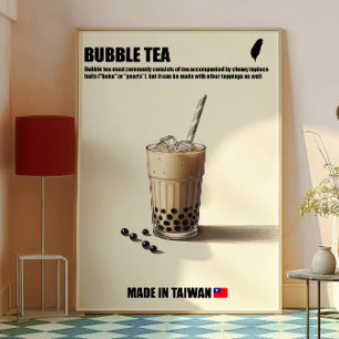 Bubble Tea Wall Art, Boba Drink Trendy Kitchen Poster